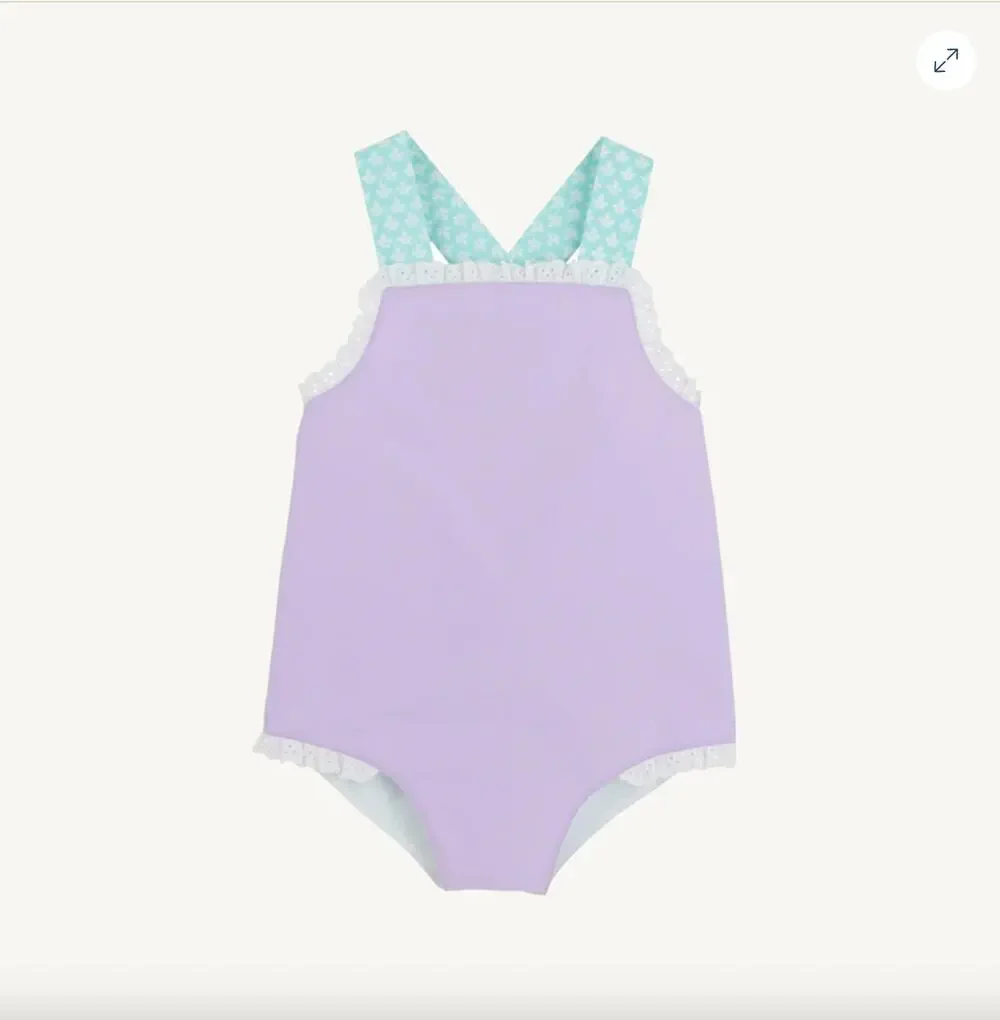 The Beaufort Bonnet Company Sisi Sunsuit Lavender with Dunmore Doo-Dad 2T NWT